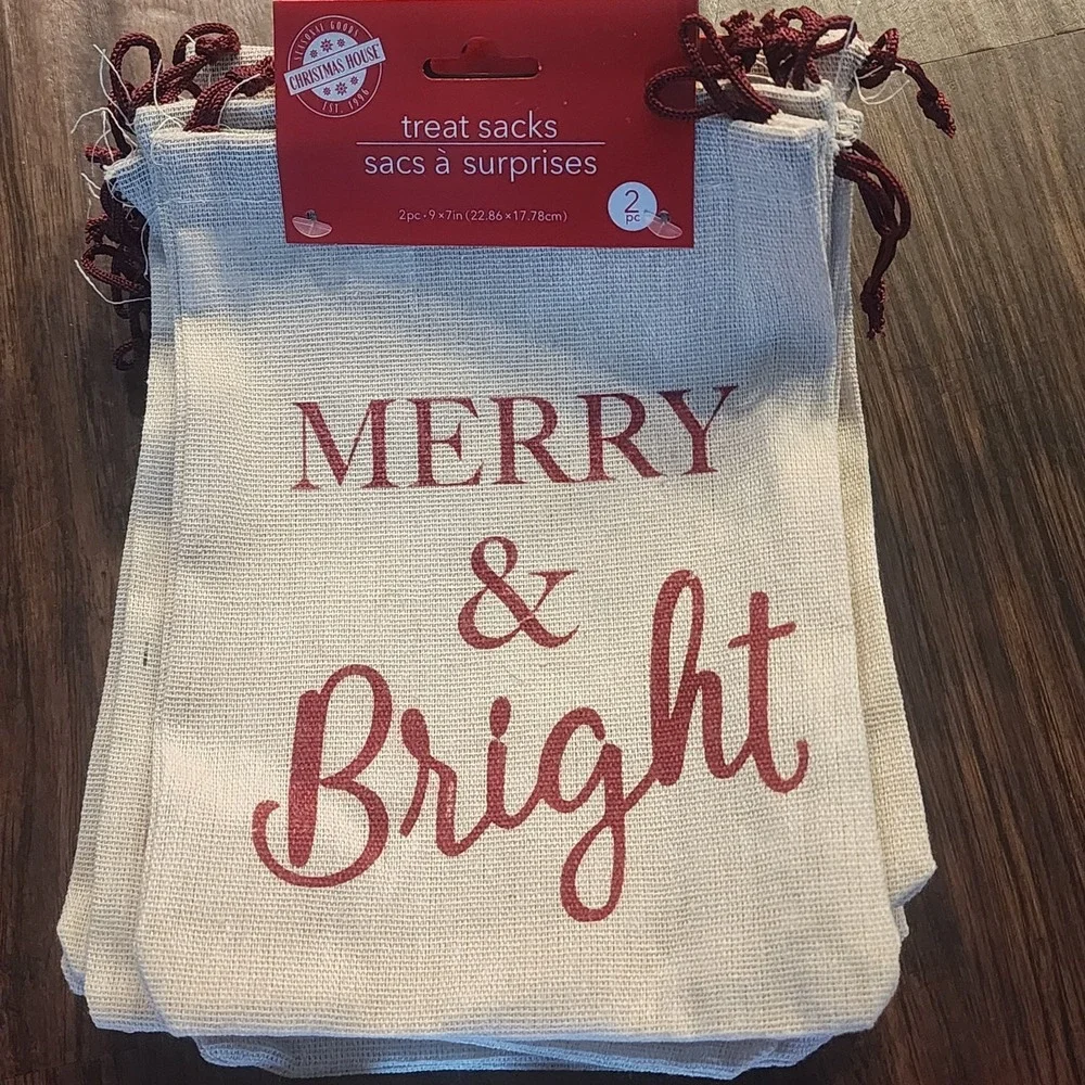 22 Christmas House Treat Sacks Merry & Bright New Candy Bags Gift Bags